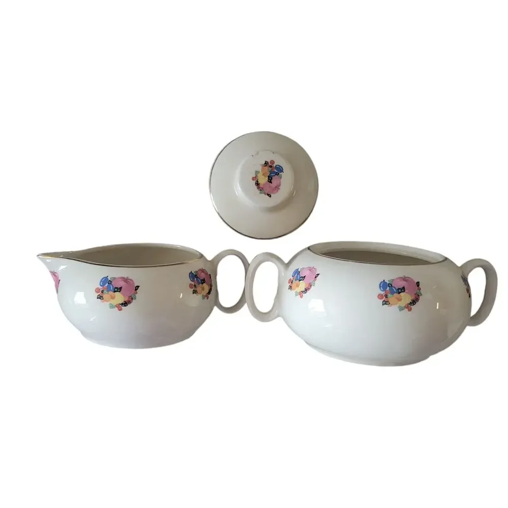 Vintage 30s Country Gentleman by Cavitt Shaw WS‎ George Sugar Bowl and Creamer